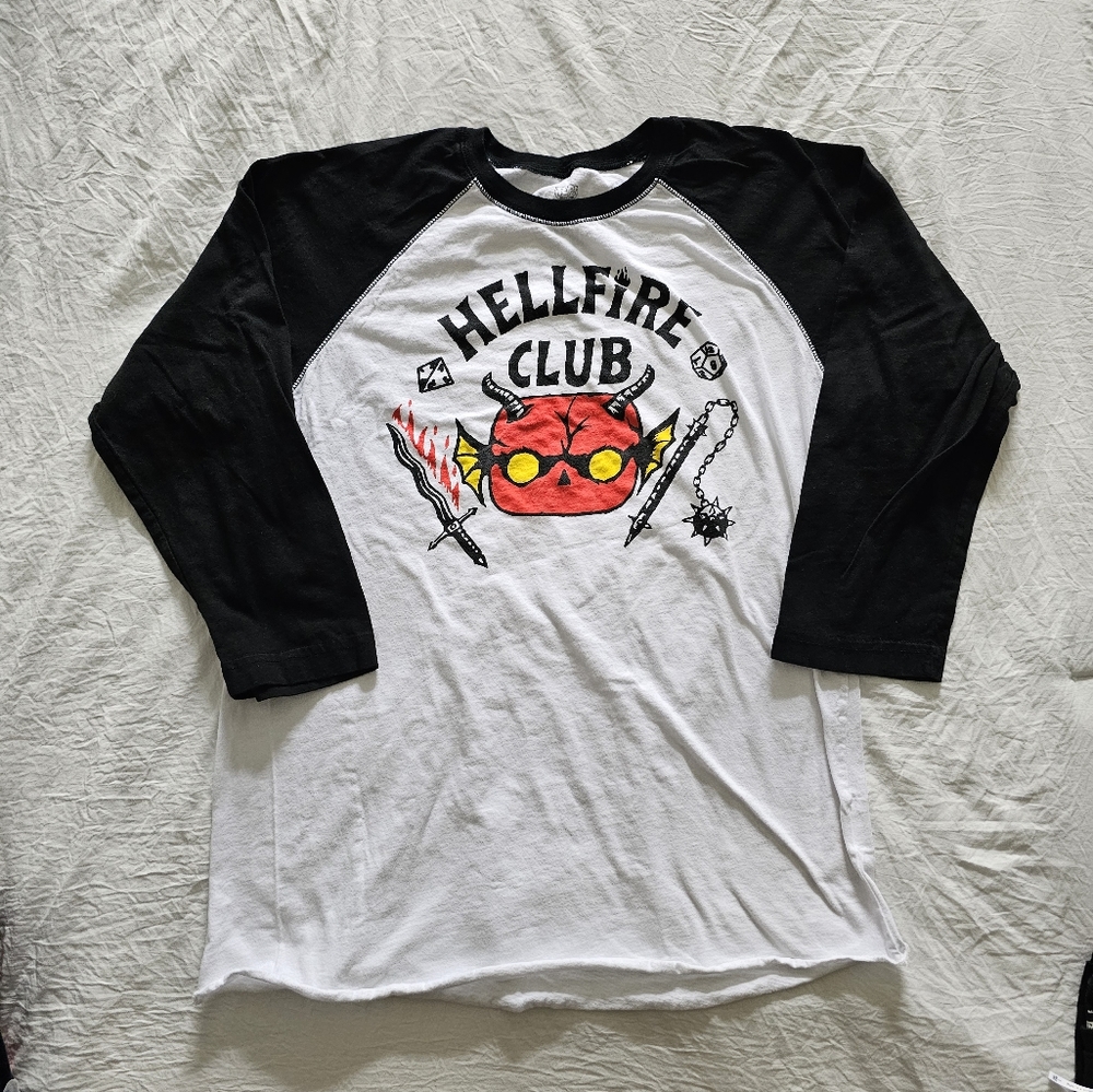 Stranger Things Funko Pop Hellfire Club Baseball Tee